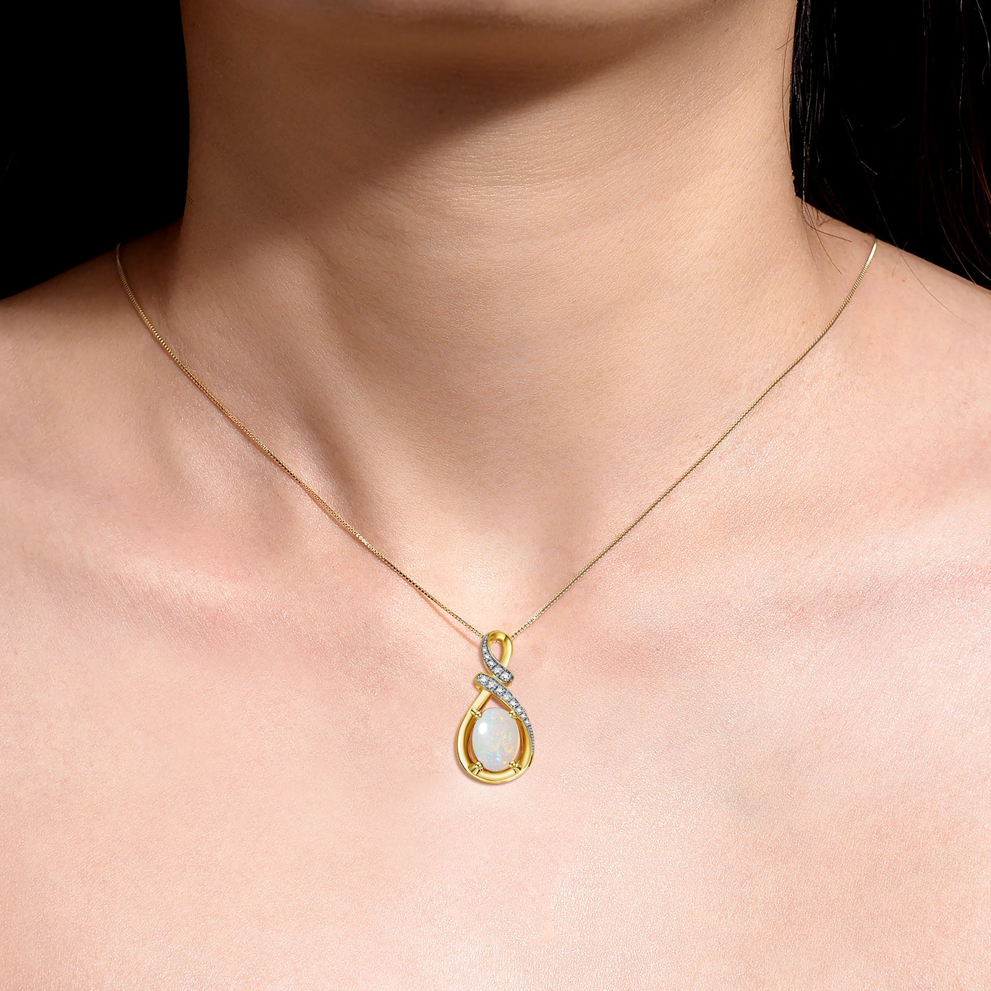 Necklaces for Women Yellow Gold Plated Silver Designer Necklace Gemstone & Genuine Diamonds Pendant 18" Chain 9X7MM BLUE Sapphire Birthstone Womens Jewelry Silver Necklace for Women