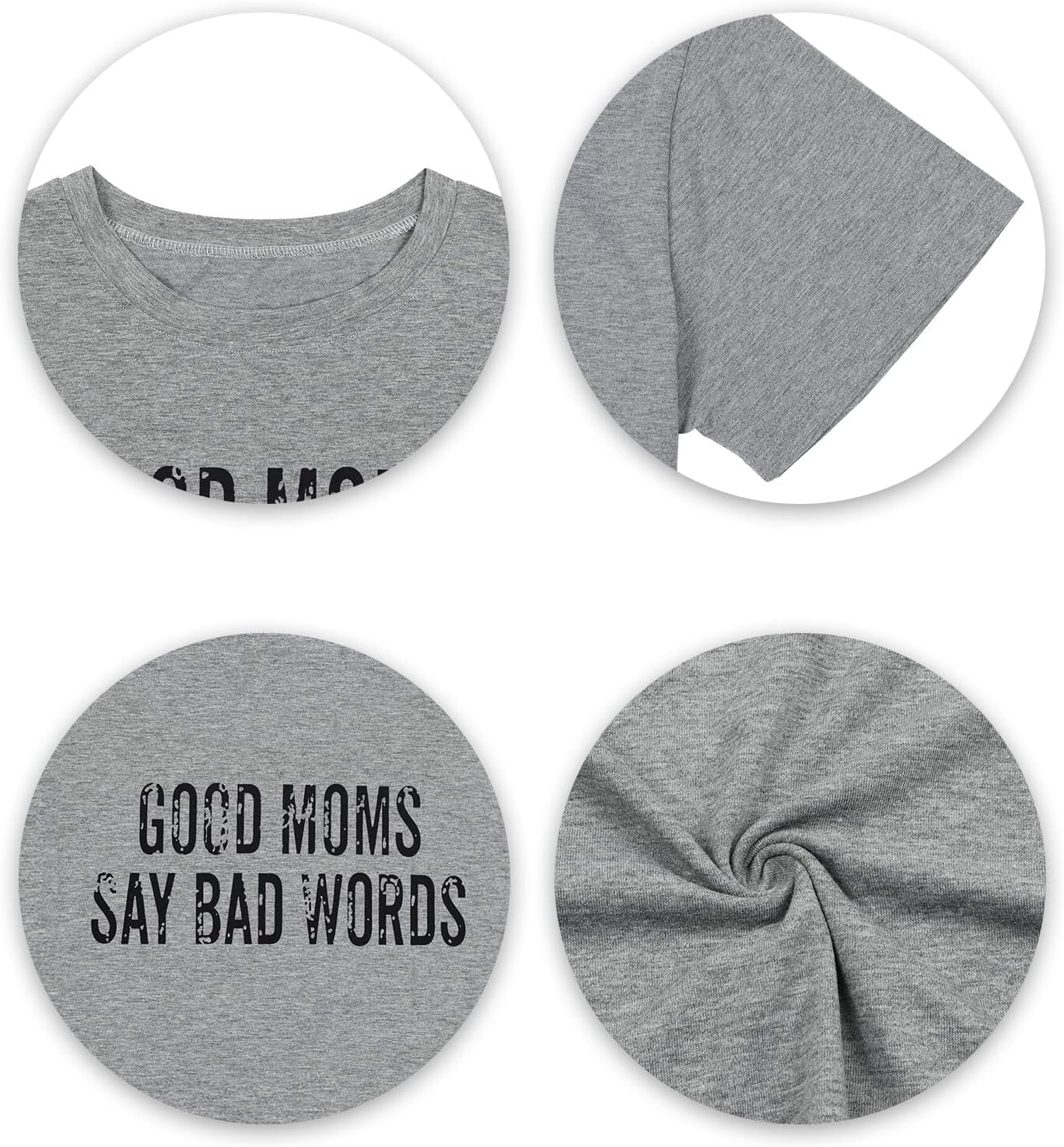 Good Mom Say Bad Words T Shirt Mom Life Short Sleeve Shirts Mama Tshirt Women Funny Graphic Printed Casual Tee Tops