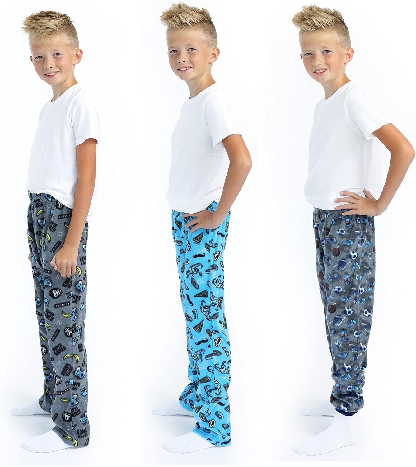 Boys Pajama Pants for Kids 3-Pack Soft Pajama Bottoms for Boys