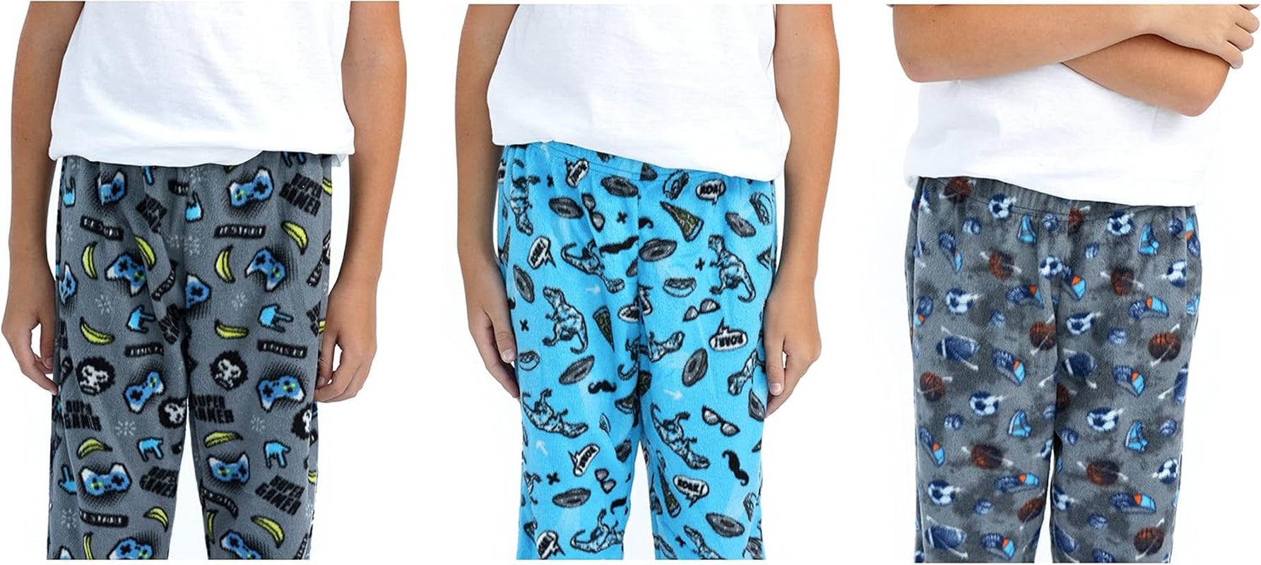 Boys Pajama Pants for Kids 3-Pack Soft Pajama Bottoms for Boys