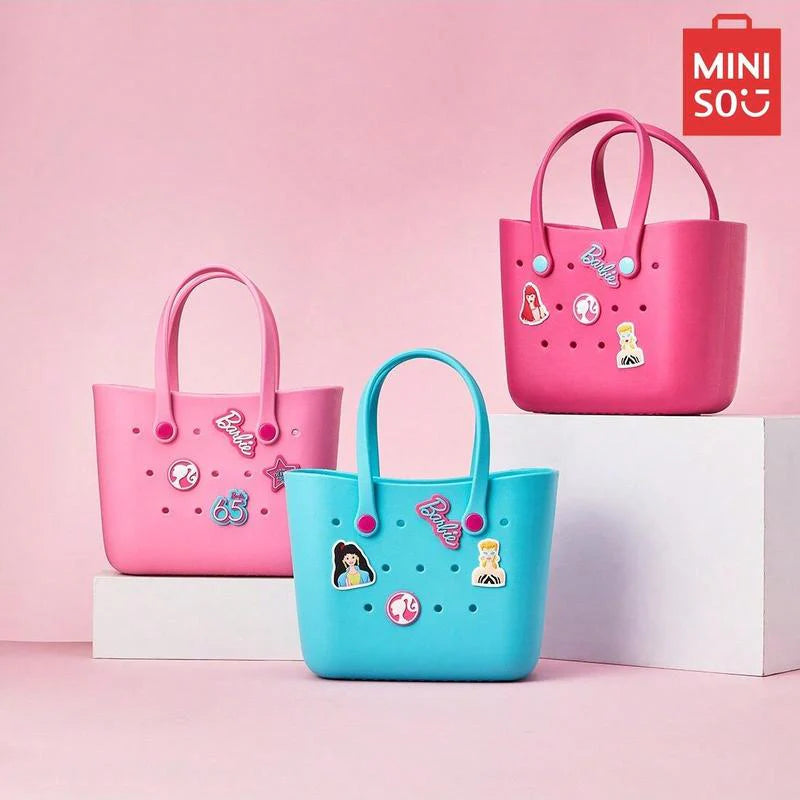 [Holiday Special] Barbie Lunch Bag for Women - Cute Crocs Design, Durable Lunch Tote Bags for Girls, Suitable Size in Pink, Pale Pink, and Blue with Handle, Ideal for School, Work, and Barbie Daylight Shiny Series