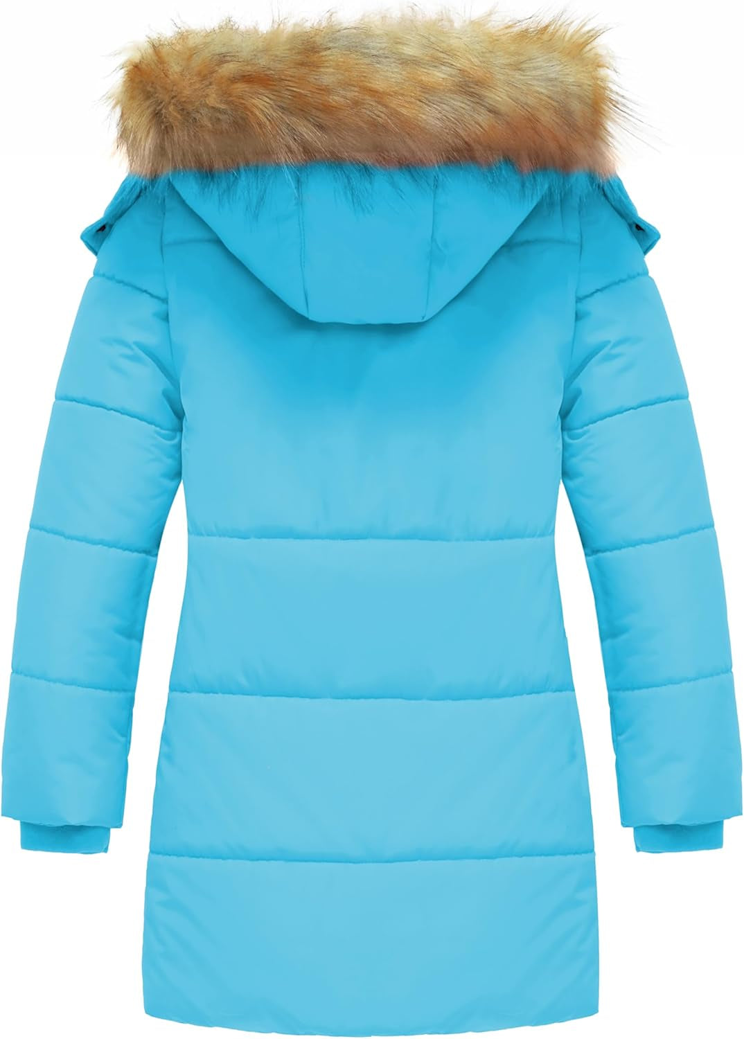 Girl'S Winter Jacket Long Puffer Coat Fleece Outerwear Jacket with Hood Waterproof