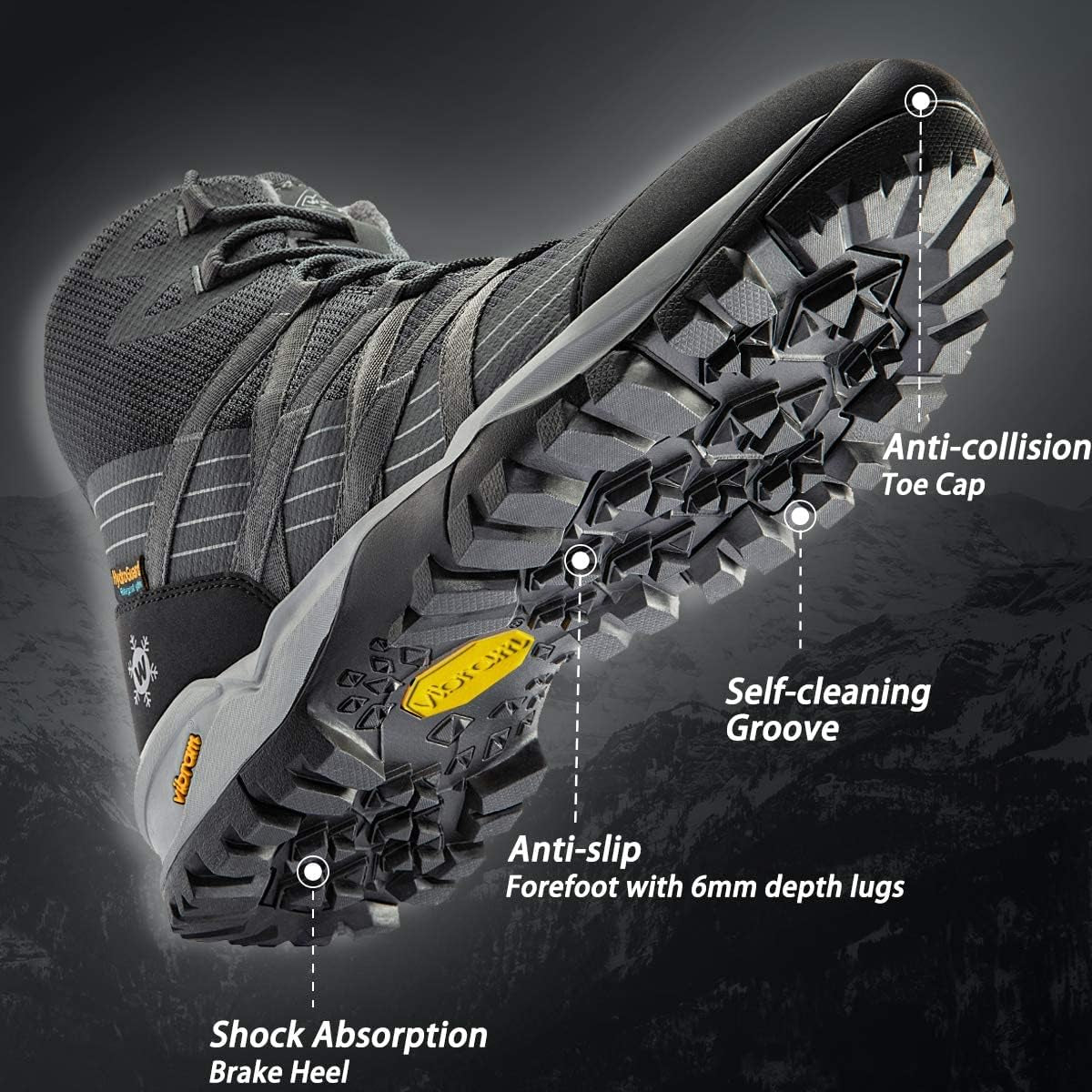 Women'S Waterproof Hiking Boots Non-Slip Work Boots Comfortable Outdoor Ankle Boots Arch Support