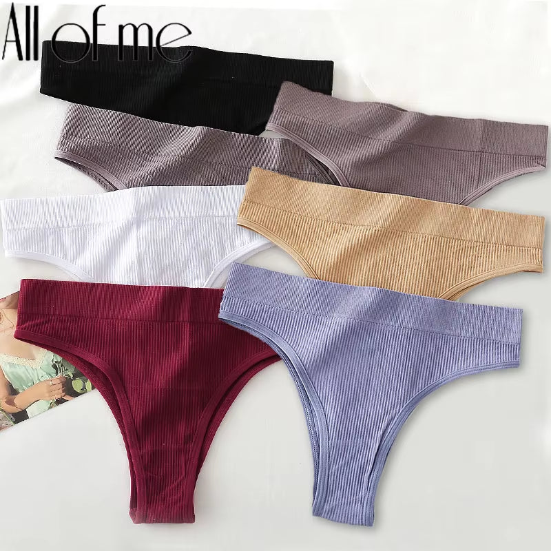 1/2PCS Thong Panties Sexy Underwear for Women G-String Female Underpants Solid Color Briefs Girls Seamless Intimates Lingerie