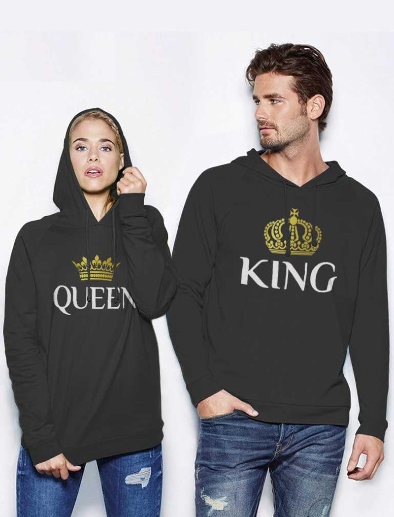 King and Queen Matching Hoodies for Couples Gifts for His & Hers Boyfriend Girlfriend Wife Husband Couple Hoodie Set