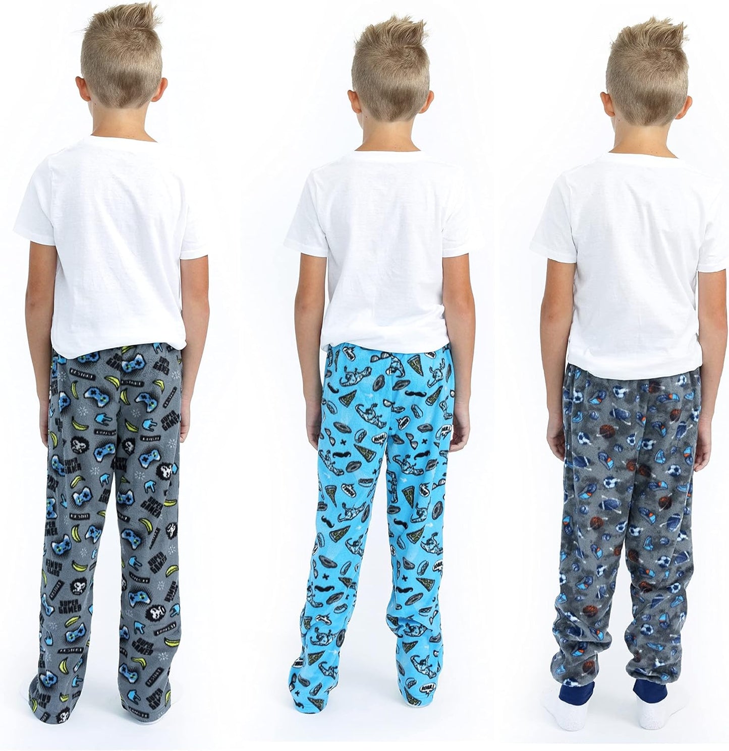 Boys Pajama Pants for Kids 3-Pack Soft Pajama Bottoms for Boys