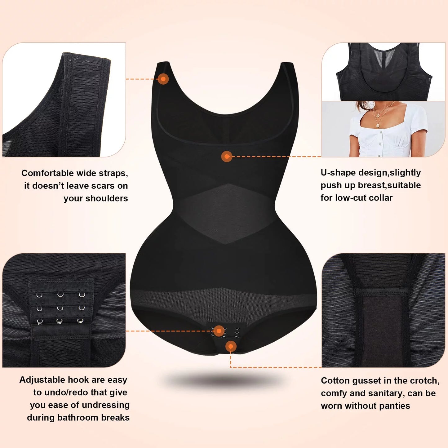 Body Shaper for Women Bodysuit Shapewear Tummy Control Cincher Breathable Open Bust Corset Slimming Body Shape Waist Trainer