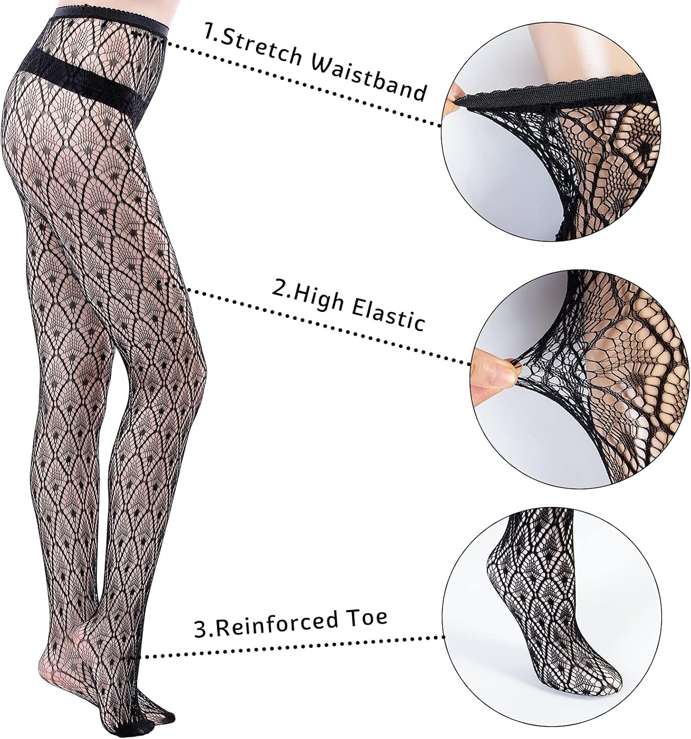 Fishnet Stockings for Women Lace Mesh Patterned Fishnet Leggings Tights Net Pantyhose